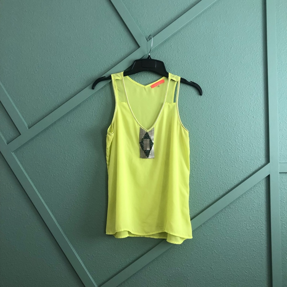 lulumari lime green sleeveless blouse